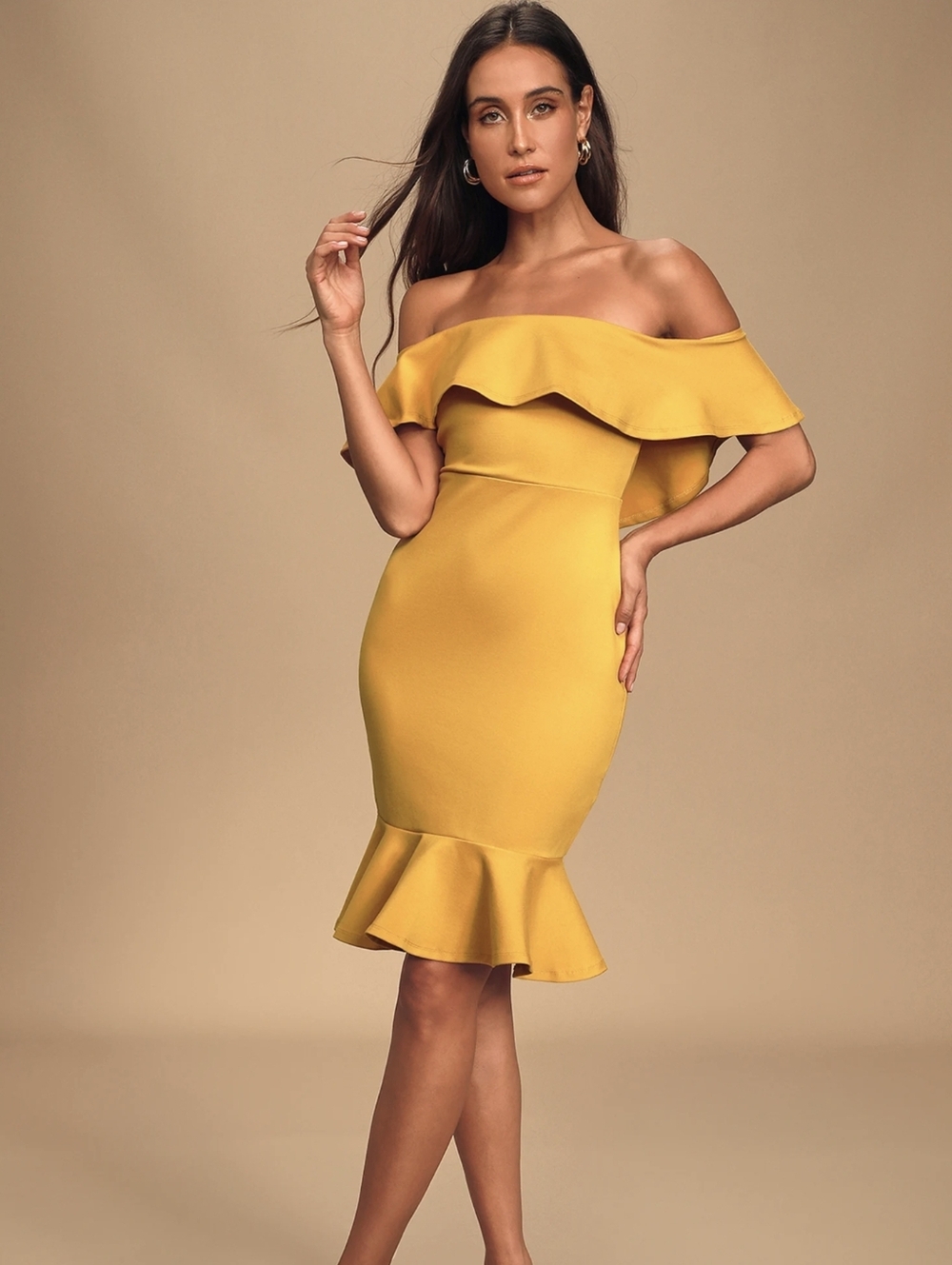 Lulus Confidence Boost Off-the-Shoulder Bodycon Dress